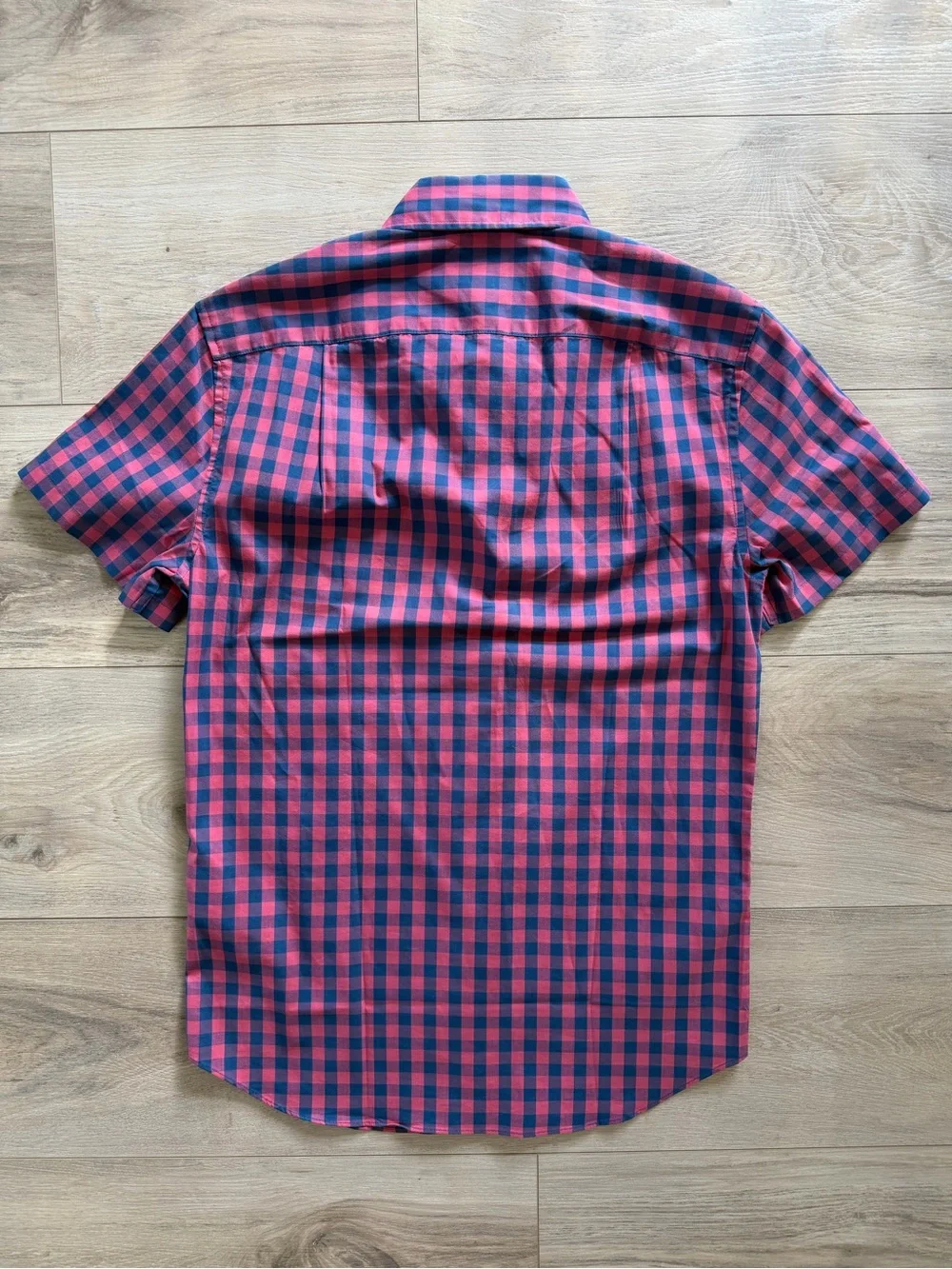 J. Crew Performance Pink and Navy Check Button-Down Shirt